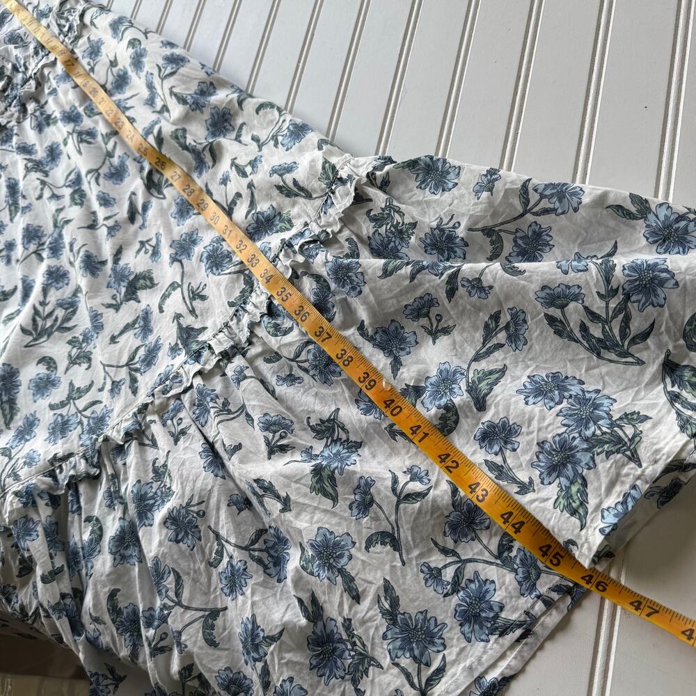 J. Crew printed Cotton tie-front midi dress white and blue floral pattern Size 6 - Picture 12 of 13